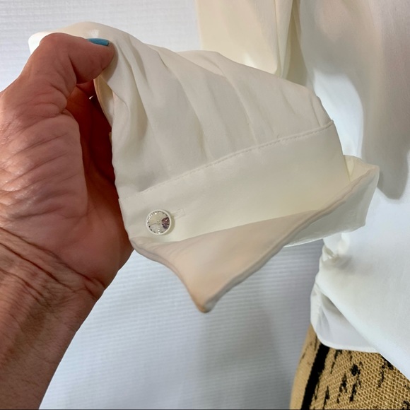 White formal long sleeve, button up, cuffed, sleeves - Picture 11 of 11